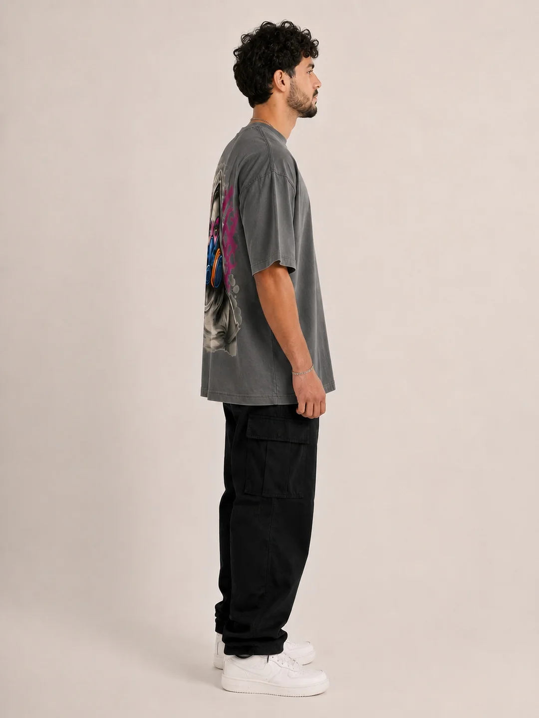 REBEL — Gas Mask Print Oversized T-Shirt — CARIBOUELK